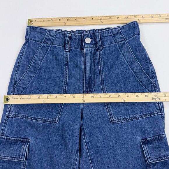 J Crew Factory Lightweight Drapey Cargo Jogger Jean Size 27 Petite Med Blue Wash - Picture 10 of 15